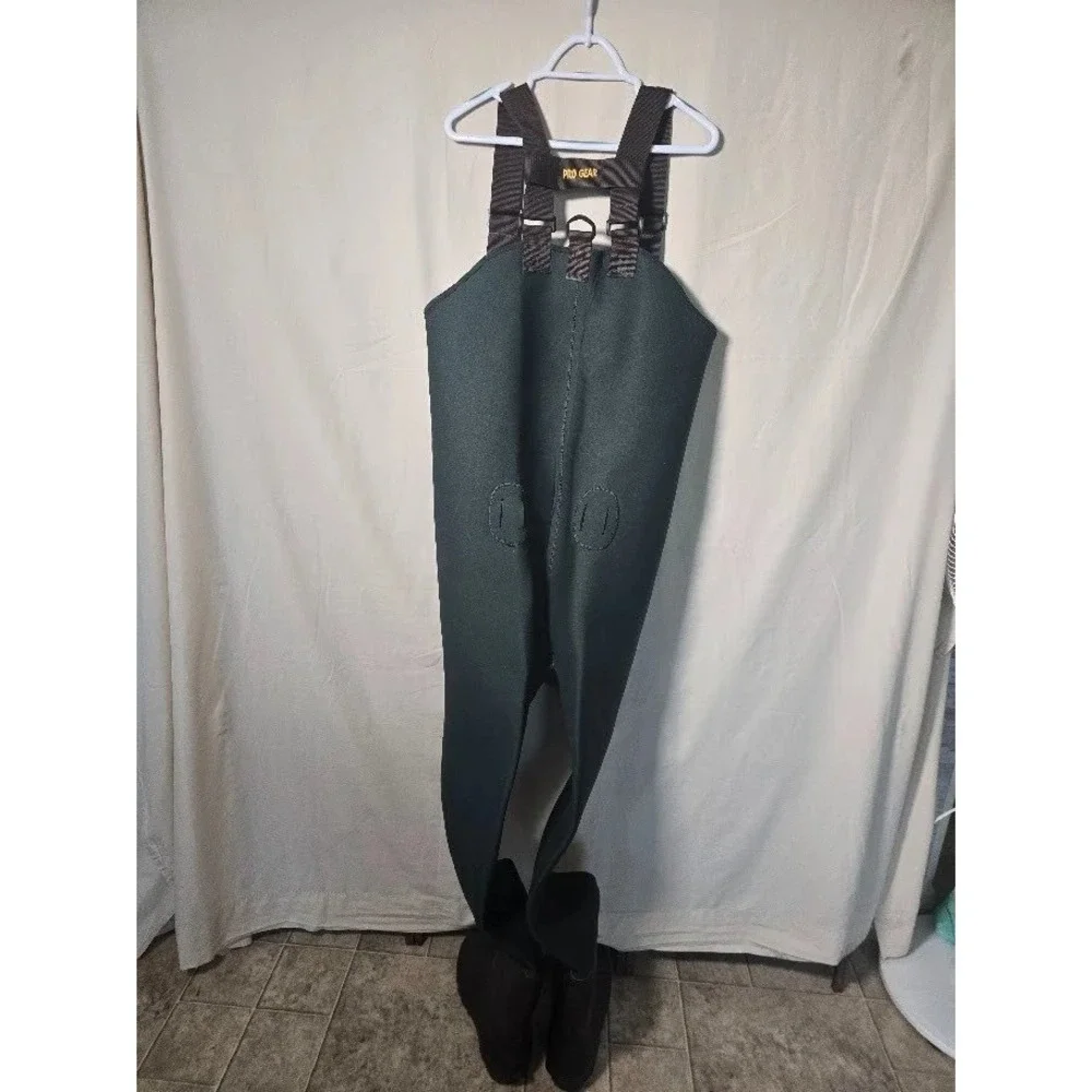 Pro Line Fish America Neoprene Chest Waders Insulated Bootfoot Mens 11 Green